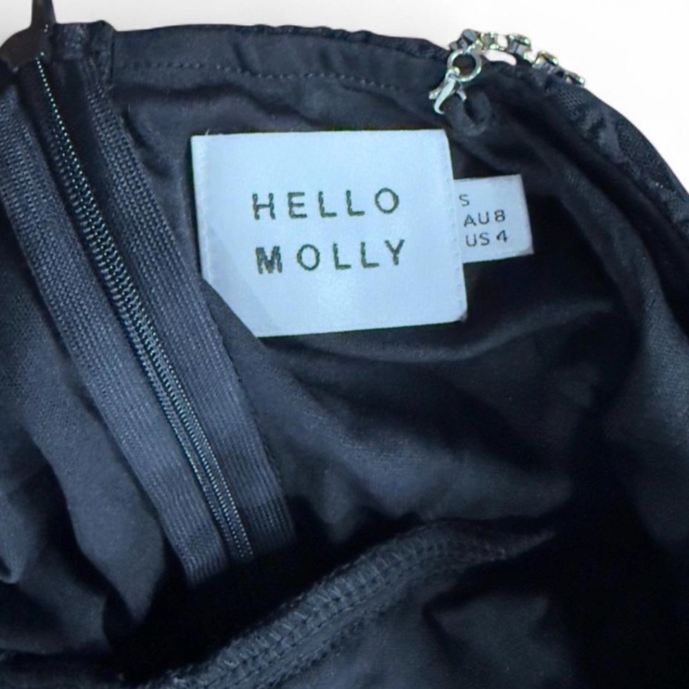 Hello Molly Black Rhinestone-Trim Strapless Ruched Mini Dress - Picture 2 of 8